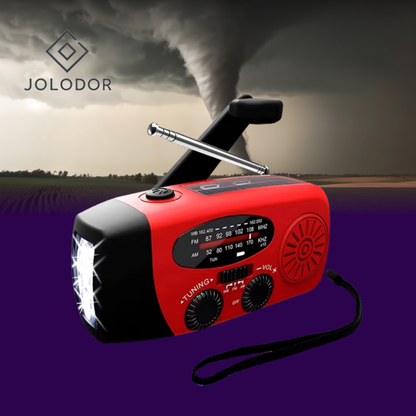 JOLODOR ™ | PowerSafe 3-in-1 Noodradio - Versterkt, oplaadt, informeert altijd